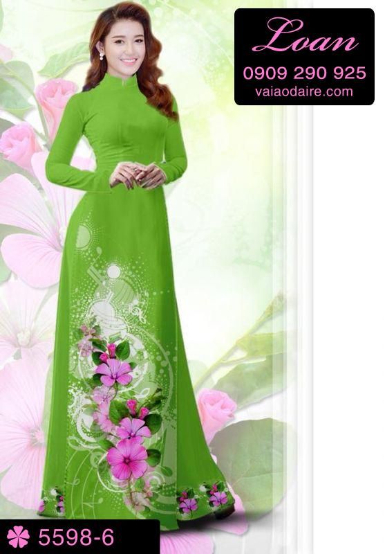 Vải áo dài hoa 3D