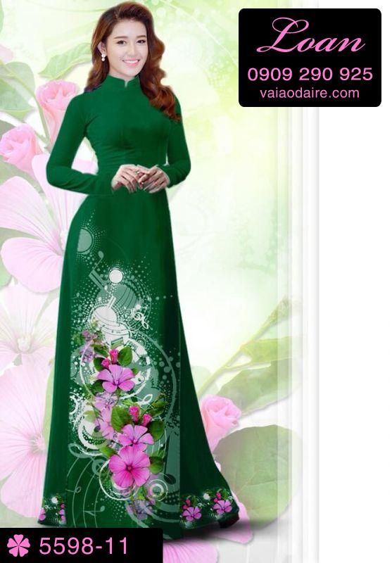 Vải áo dài hoa 3D