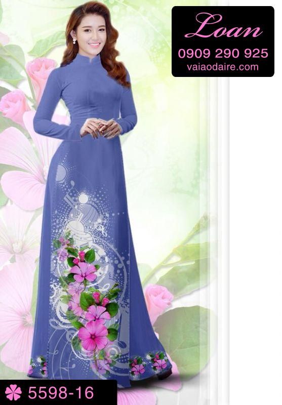 Vải áo dài hoa 3D
