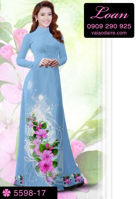 Vải áo dài hoa 3D