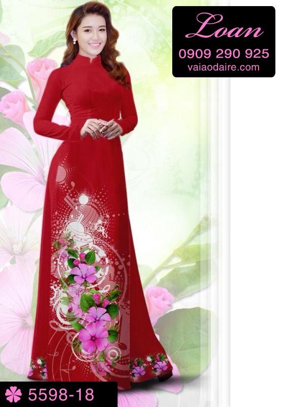 Vải áo dài hoa 3D