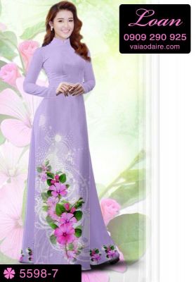 Vải áo dài hoa 3D-DT 5598