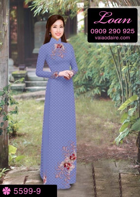 Vải áo dài chấm bi