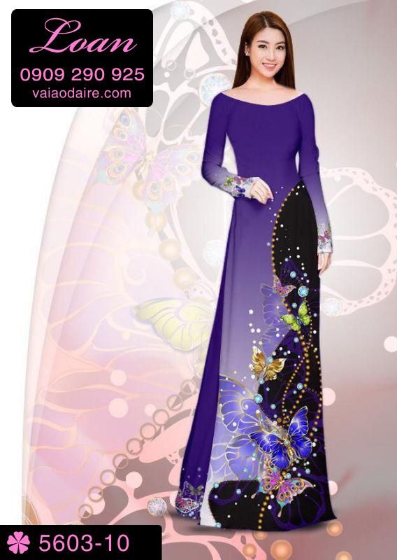 Vải áo dài hoa bướm
