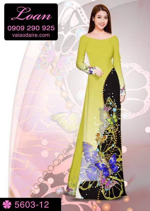 Vải áo dài hoa bướm