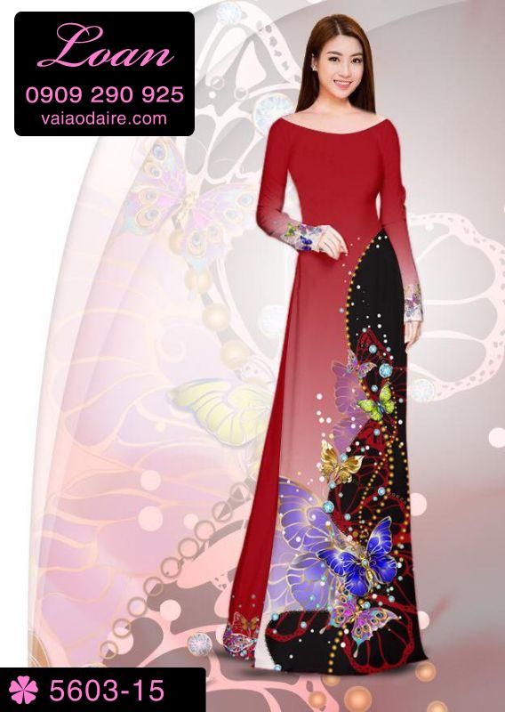 Vải áo dài hoa bướm