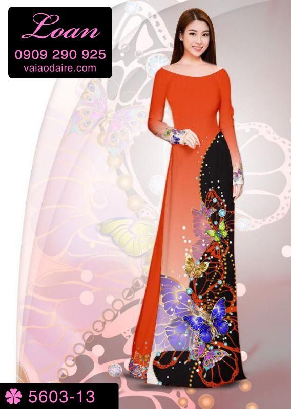 Vải áo dài hoa bướm