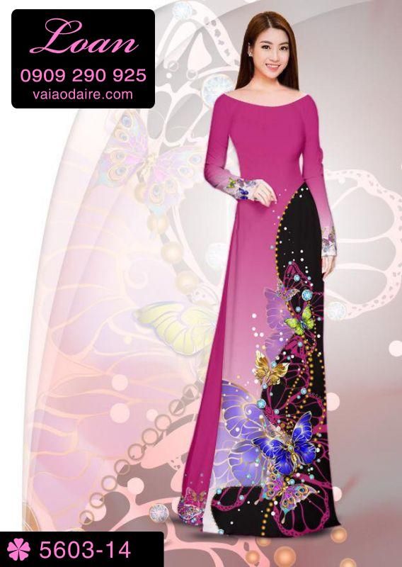 Vải áo dài hoa bướm