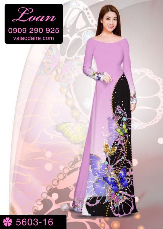 Vải áo dài hoa bướm