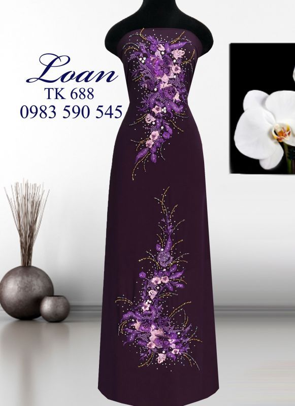 Vải áo dài kết hoa 3d