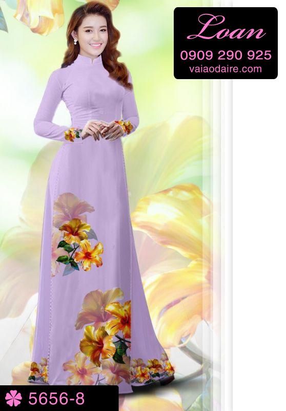 Vải áo dài hoa 3D
