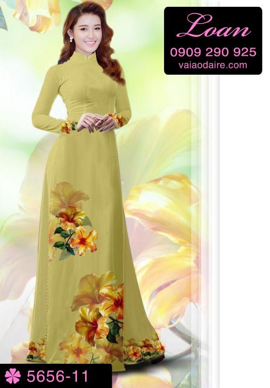 Vải áo dài hoa 3D