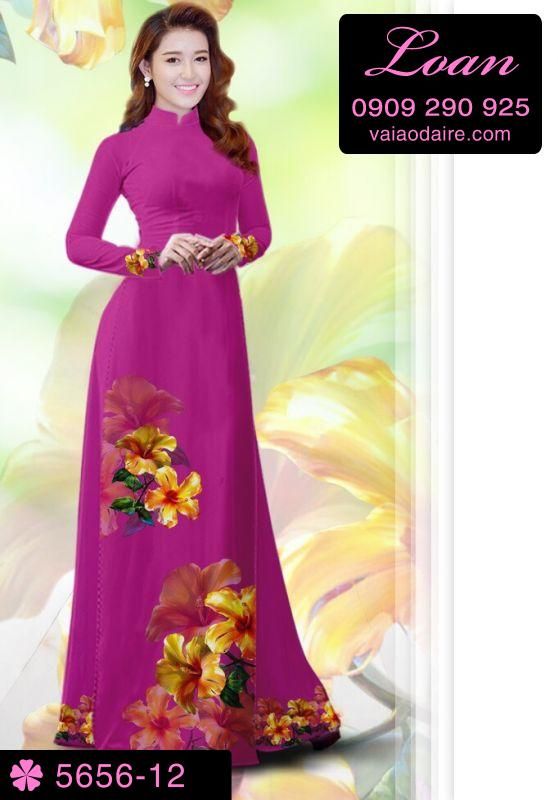 Vải áo dài hoa 3D
