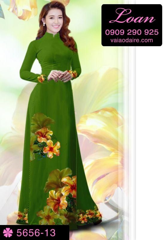 Vải áo dài hoa 3D