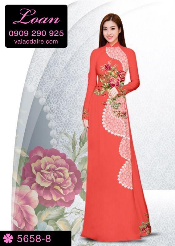Vải áo dài hoa chạy dọc