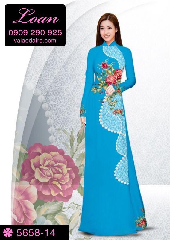 Vải áo dài hoa chạy dọc