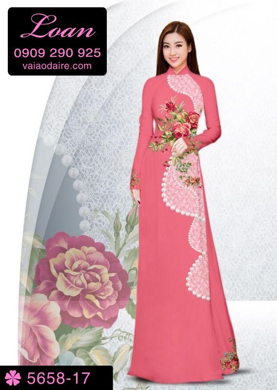 Vải áo dài hoa chạy dọc