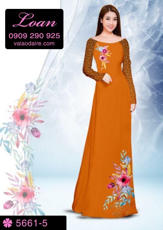 Vải áo dài hoa trên dưới