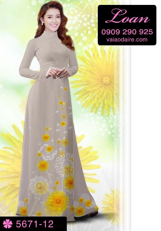 Vải áo dài hoa Cúc