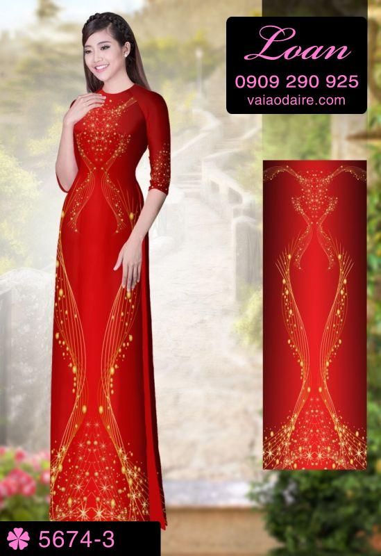 Vải áo dài hoa dây lấp lánh