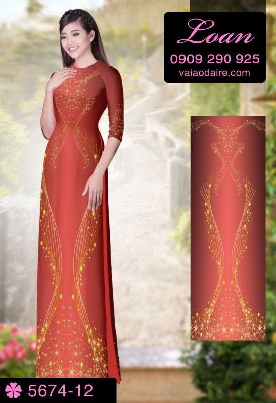 Vải áo dài hoa dây lấp lánh