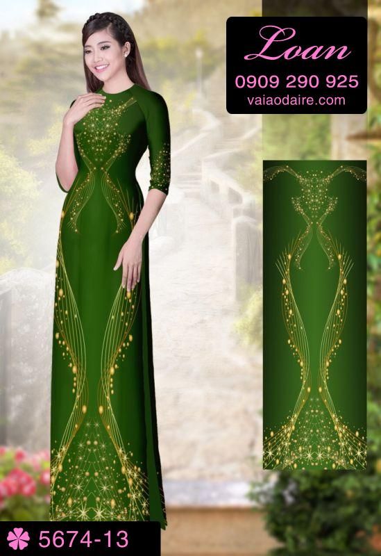 Vải áo dài hoa dây lấp lánh