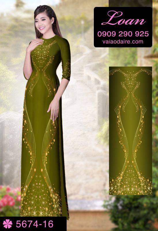 Vải áo dài hoa dây lấp lánh