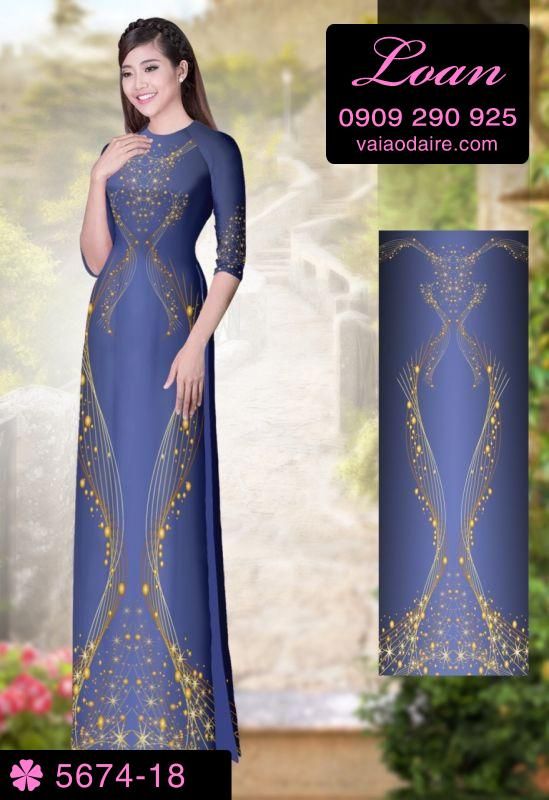 Vải áo dài hoa dây lấp lánh