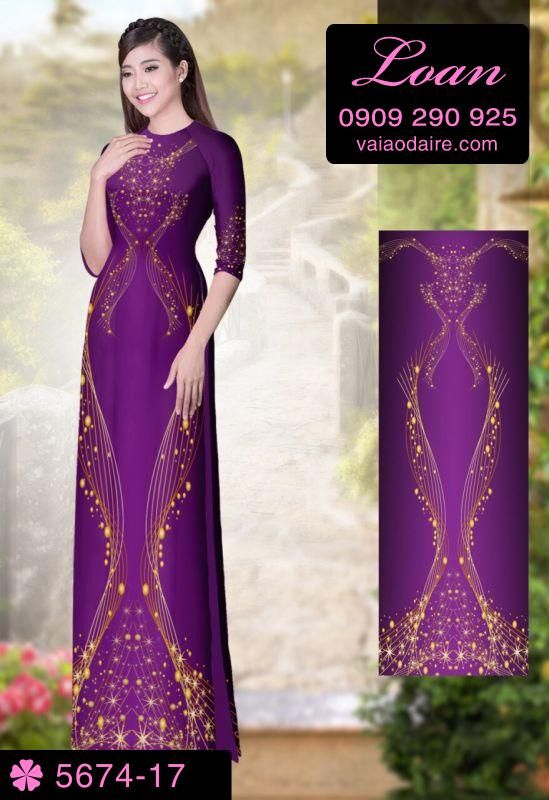 Vải áo dài hoa dây lấp lánh