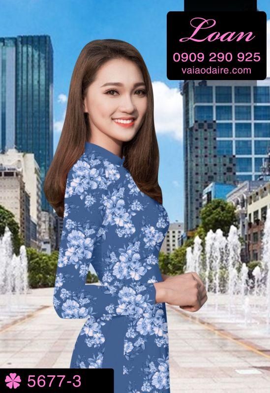 Vải áo dài hoa nhí
