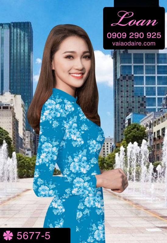 Vải áo dài hoa nhí
