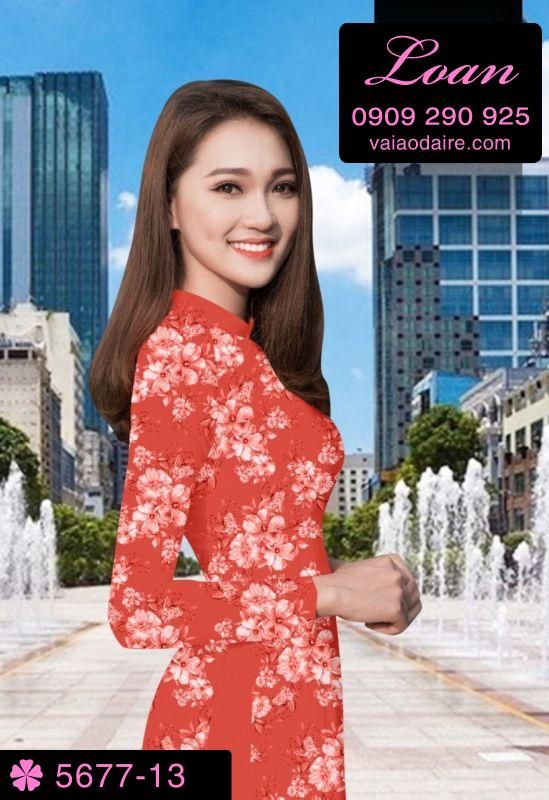 Vải áo dài hoa nhí