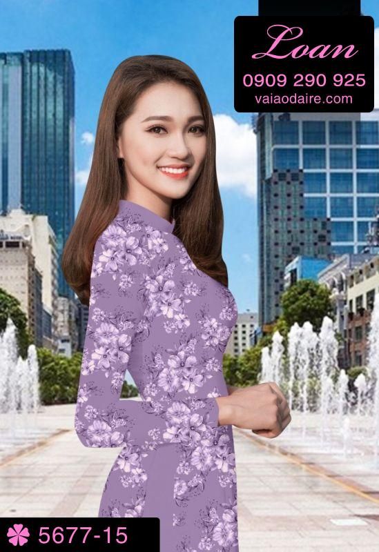 Vải áo dài hoa nhí