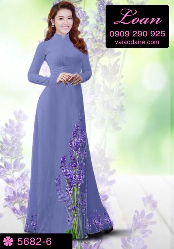 Vải áo dài hoa Lavender