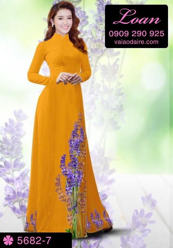 Vải áo dài hoa Lavender
