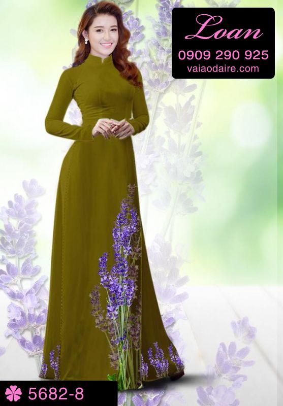 Vải áo dài hoa Lavender