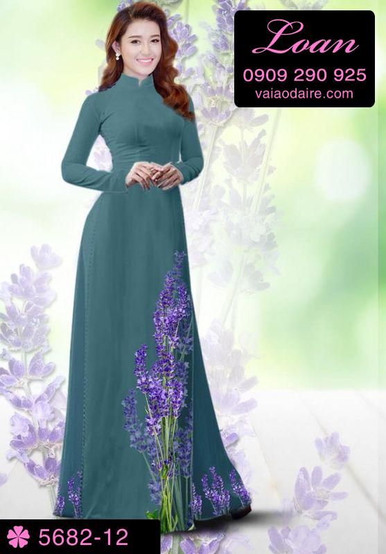 Vải áo dài hoa Lavender