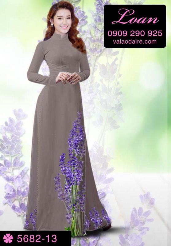 Vải áo dài hoa Lavender