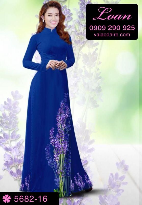 Vải áo dài hoa Lavender