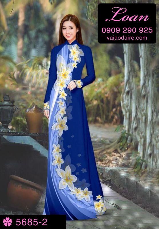 Vải áo dài hoa chạy dọc