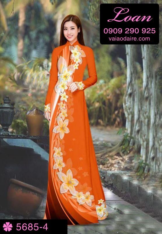 Vải áo dài hoa chạy dọc