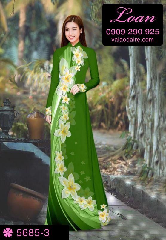 Vải áo dài hoa chạy dọc