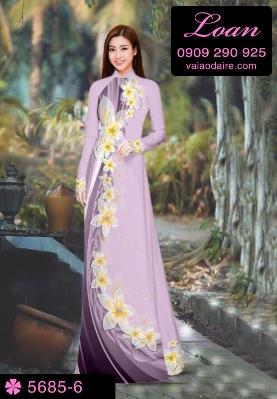 Vải áo dài hoa chạy dọc