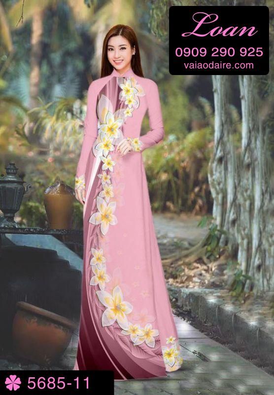 Vải áo dài hoa chạy dọc