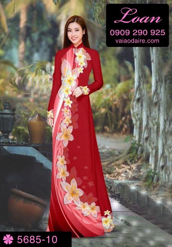 Vải áo dài hoa chạy dọc