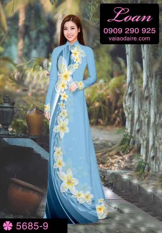 Vải áo dài hoa chạy dọc