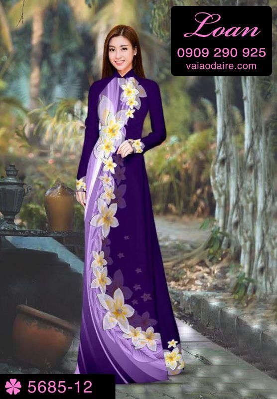 Vải áo dài hoa chạy dọc