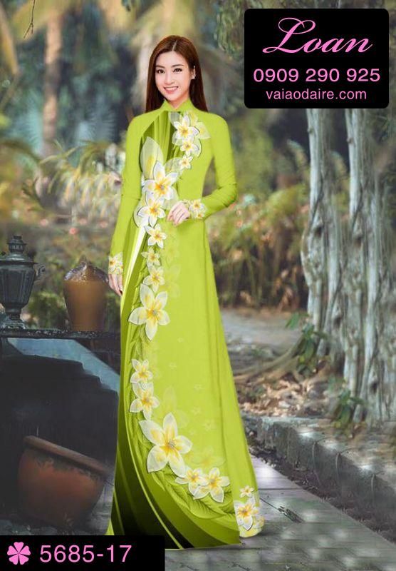 Vải áo dài hoa chạy dọc