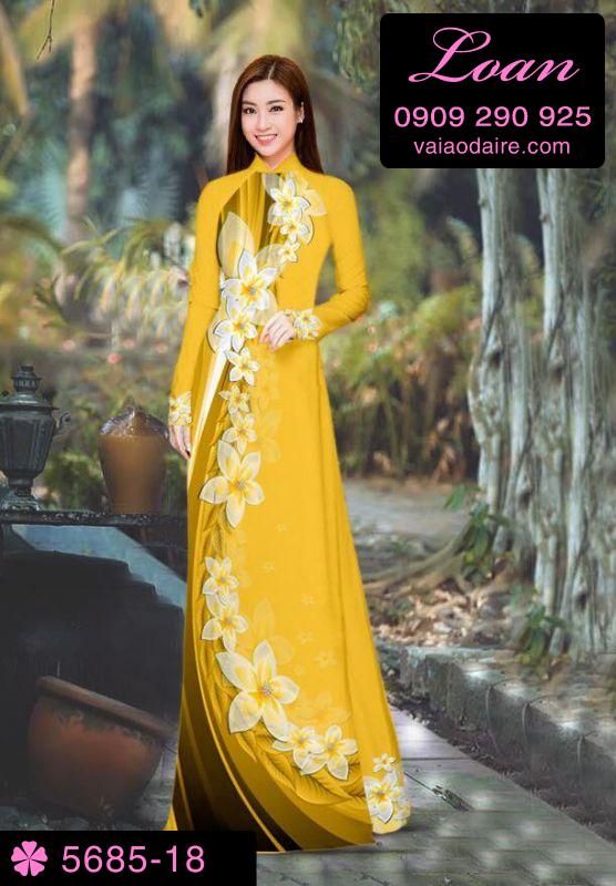 Vải áo dài hoa chạy dọc