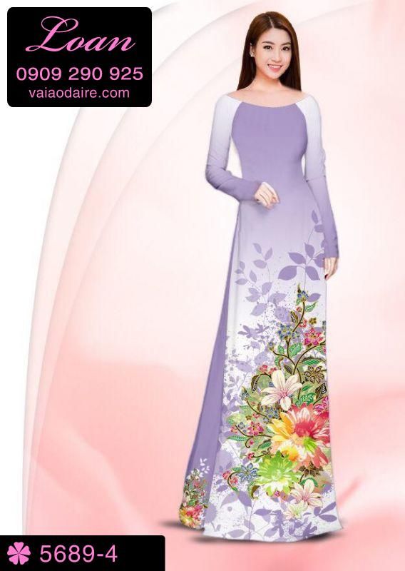 Vải áo dài hoa chùm